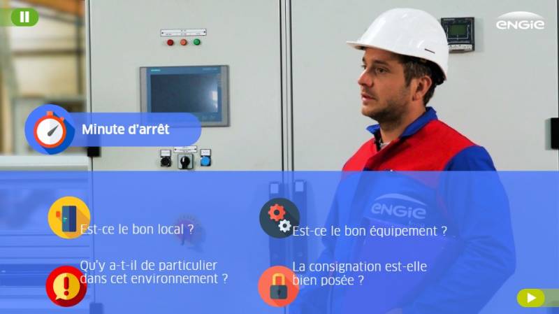 Création d'une vidéo interactive de prévention des risques pour la société ENGIE de Bollène dans le Vaucluse, région Provence-Alpes-côte d'Azur